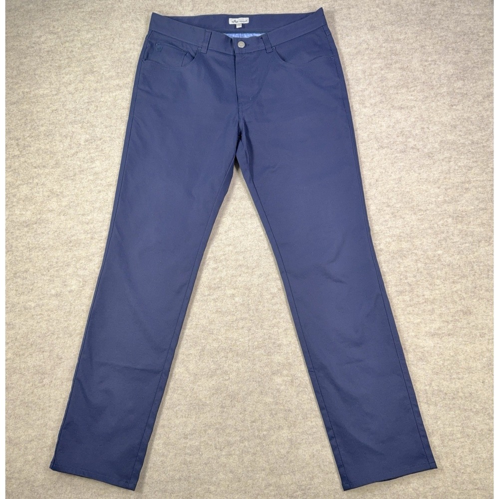 Peter Millar EB66 Performance Pants Mens 33x32 Golf Navy Blue Chino Casual